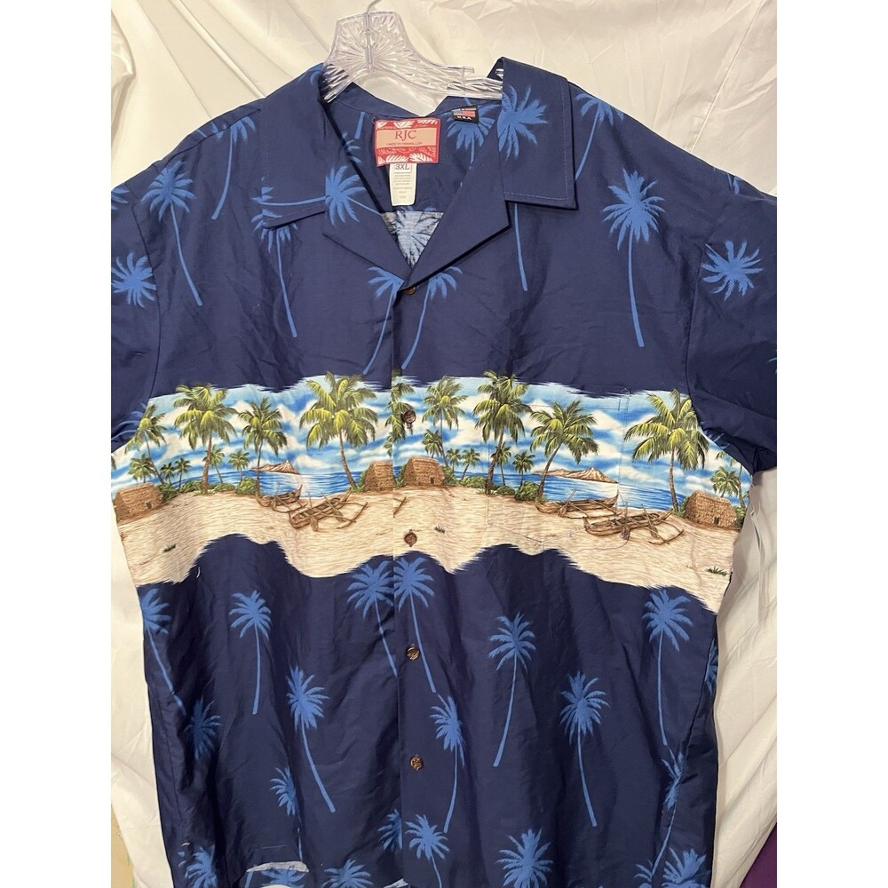 RJC Men's Hawaiian Shirt Button Up Size 3X NWT 100% Cotton